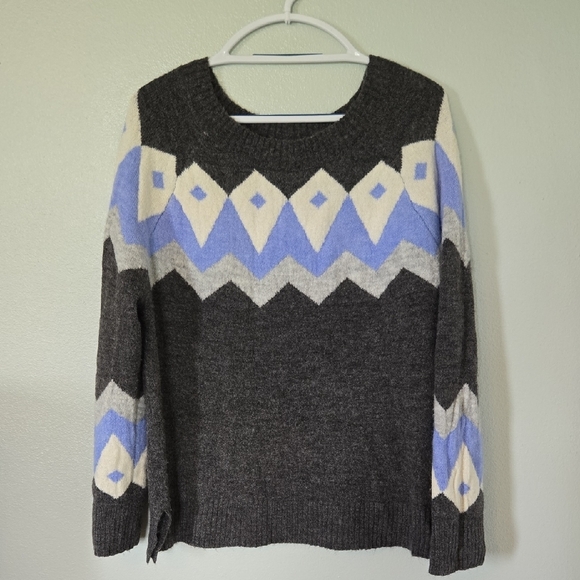 Como Vintage Gray And Blue Argyle Sweater Size Large - Picture 1 of 6